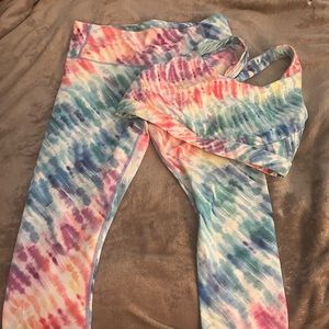 Athleta love proudly 7/8 tight and bra set